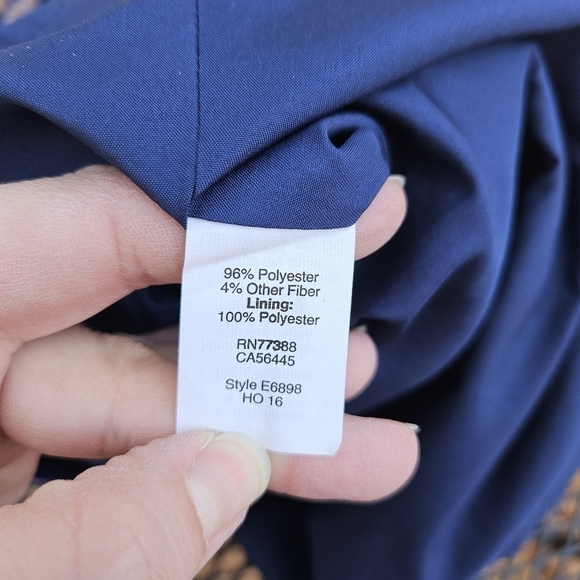 NWT J. Crew Factory Peacock Jacquard metallic dress blue black copper pockets 2 - Picture 6 of 7